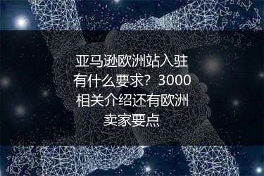 亚马逊欧洲站入驻有什么要求？3000相关介绍还有欧洲卖家要点